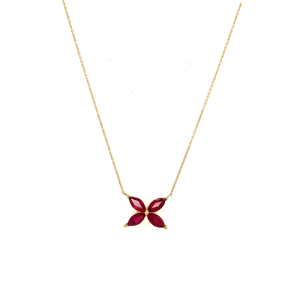 Bloomingdale's Ruby & Diamond Butterfly Pendant Necklace 14K Yellow Gold,  18